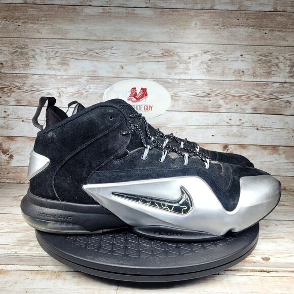 Nike Zoom Penny VI Sneakers Men's Size 13 Black Metallic Silver Athletic Shoes - Picture 1 of 14